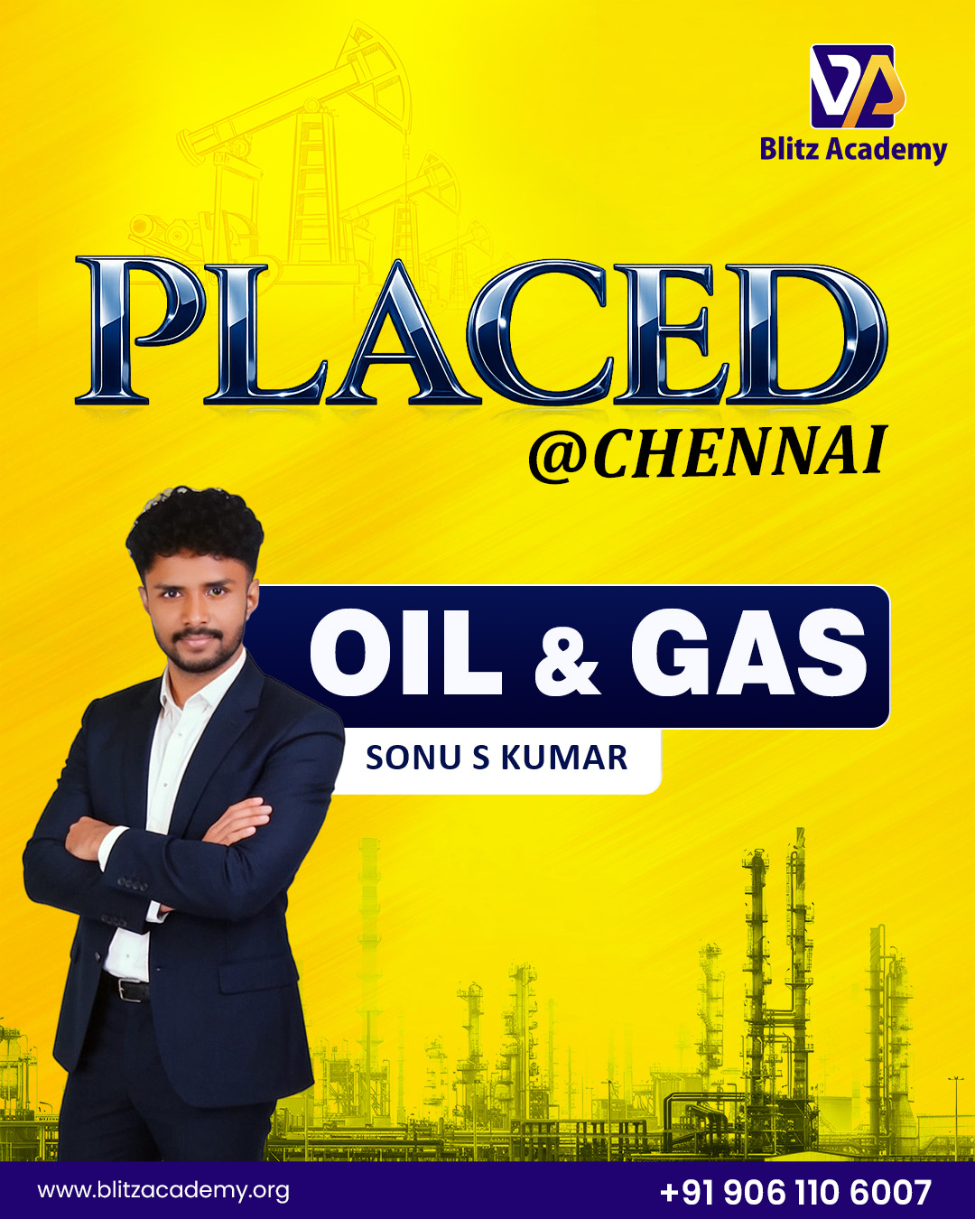 Sonu S Kumar, placed as Oil and gas (Chennai)